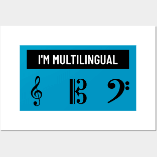 I'm Multilingual Treble Viola Bass Music Posters and Art